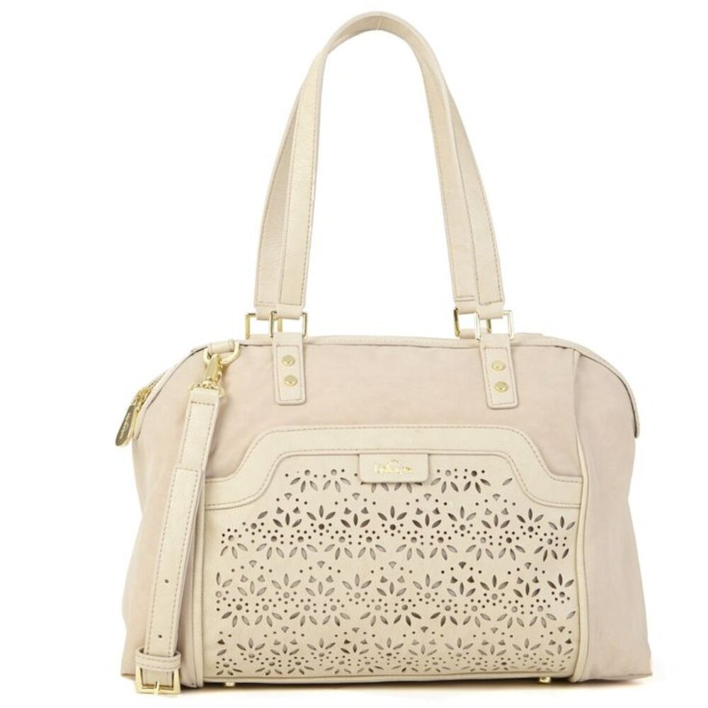 Kipling Nicole Beige/Cream Perforated Satchel Bag - New Condition
